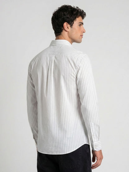 Mokajodi Men's Slim Fit Striped Regular Shirt