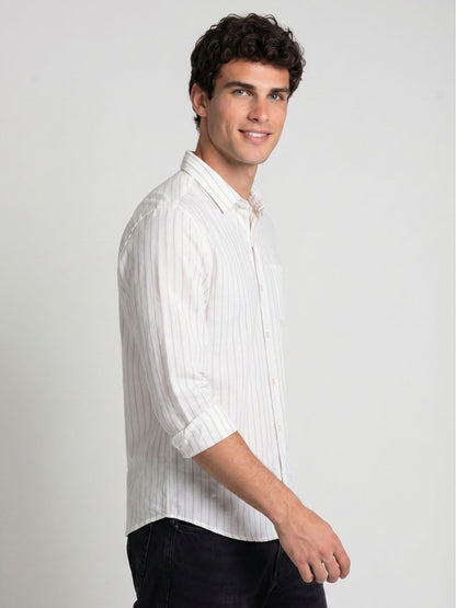 Mokajodi Men's Slim Fit Linen Regular Shirt