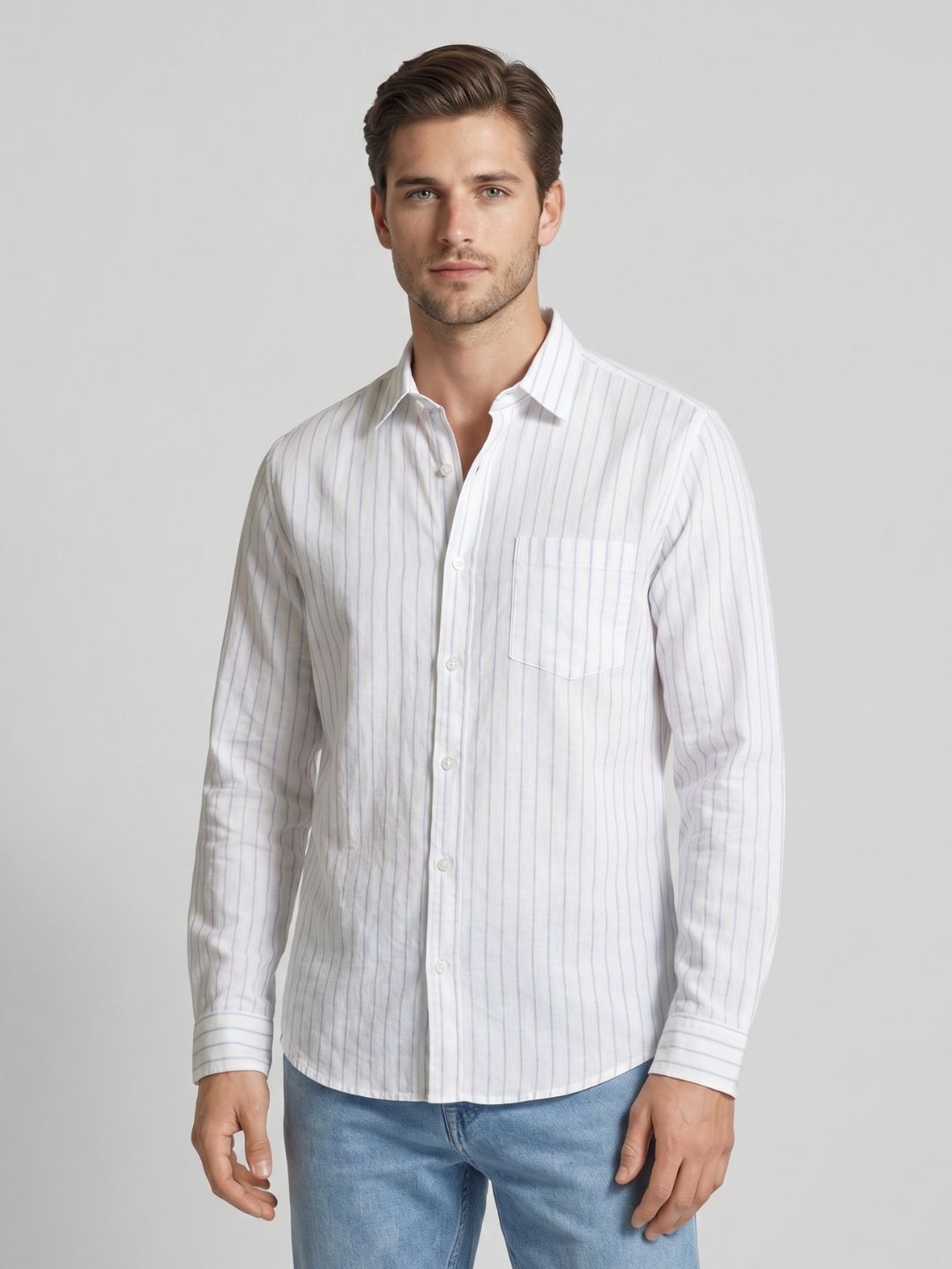 Mokajodi Men's Slim Fit Linen Regular Shirt
