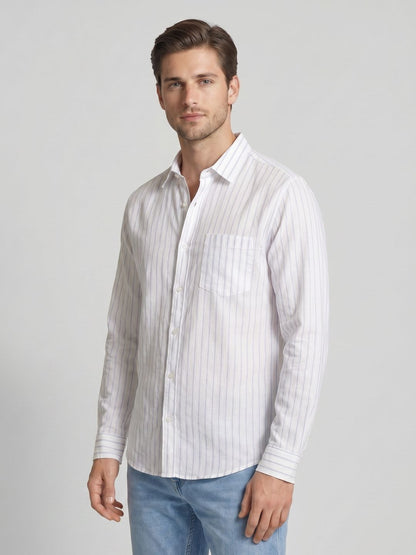 Mokajodi Men's Slim Fit Linen Regular Shirt