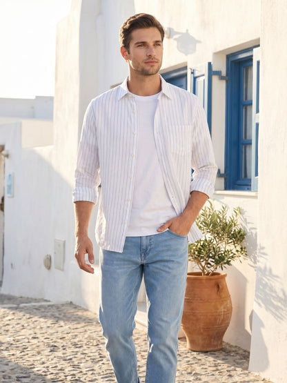 Mokajodi Men's Slim Fit Linen Regular Shirt