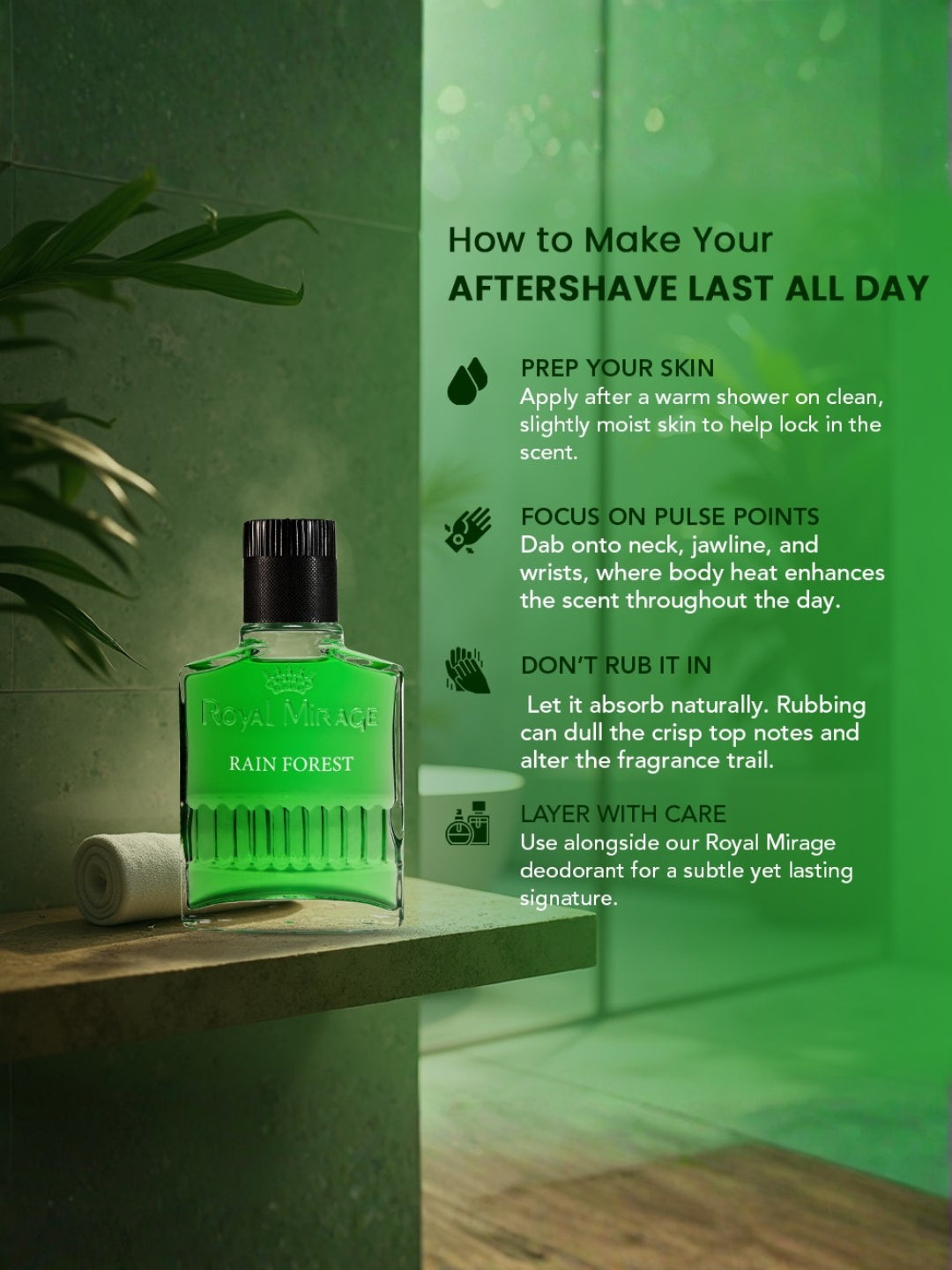 ROYAL MIRAGE AFTERSHAVE 100ML RAIN FOREST