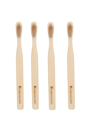 Bamboology Bamboo Toothbrush Soft Plant Based Bristles (Pack of 4)