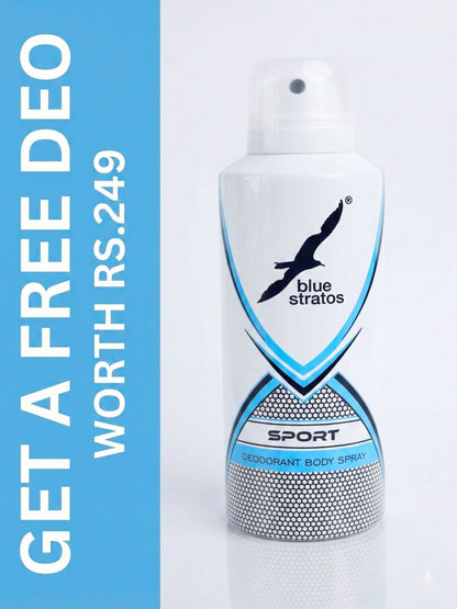 Blue Stratos Intense Eau de Toilette with  Free Deo (100ml)