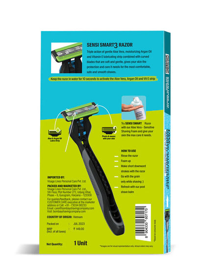 Bombay Shaving Company Sensi Smart 3 3 Blade Cartridge Razor