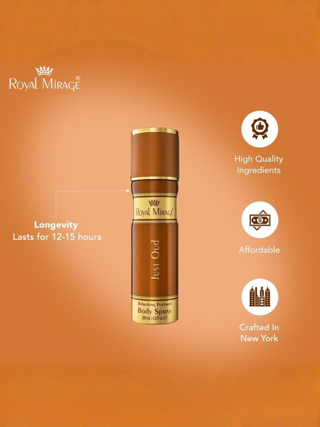 ROYAL MIRAGE BODY SPRAY 200ML JUST OUD
