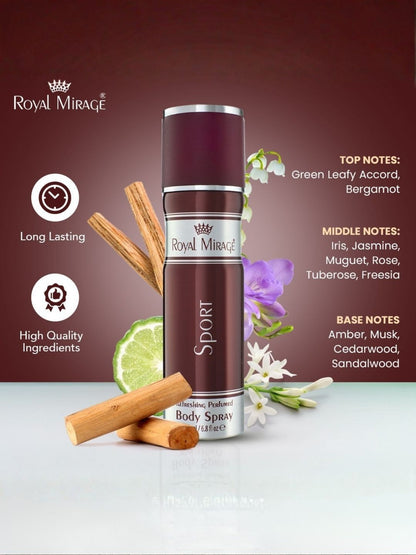 ROYAL MIRAGE BODY SPRAY 200ML SPORT