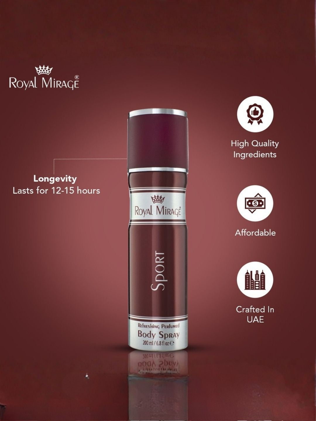 ROYAL MIRAGE BODY SPRAY 200ML SPORT