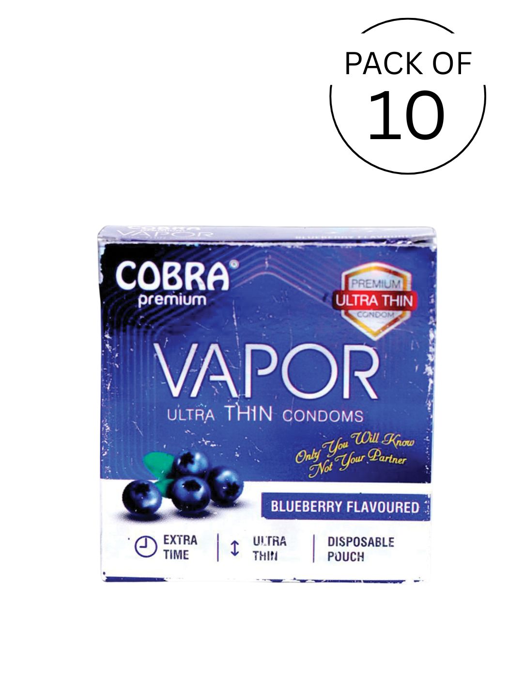 Cobra Premium-Vapor Ultra Thin Blueberry Flavoured Condoms