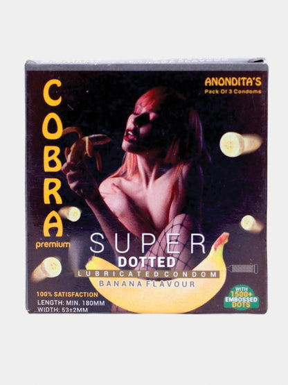 Cobra Premium-Super Dotted Banana Flavoured Condoms (Lubricated)