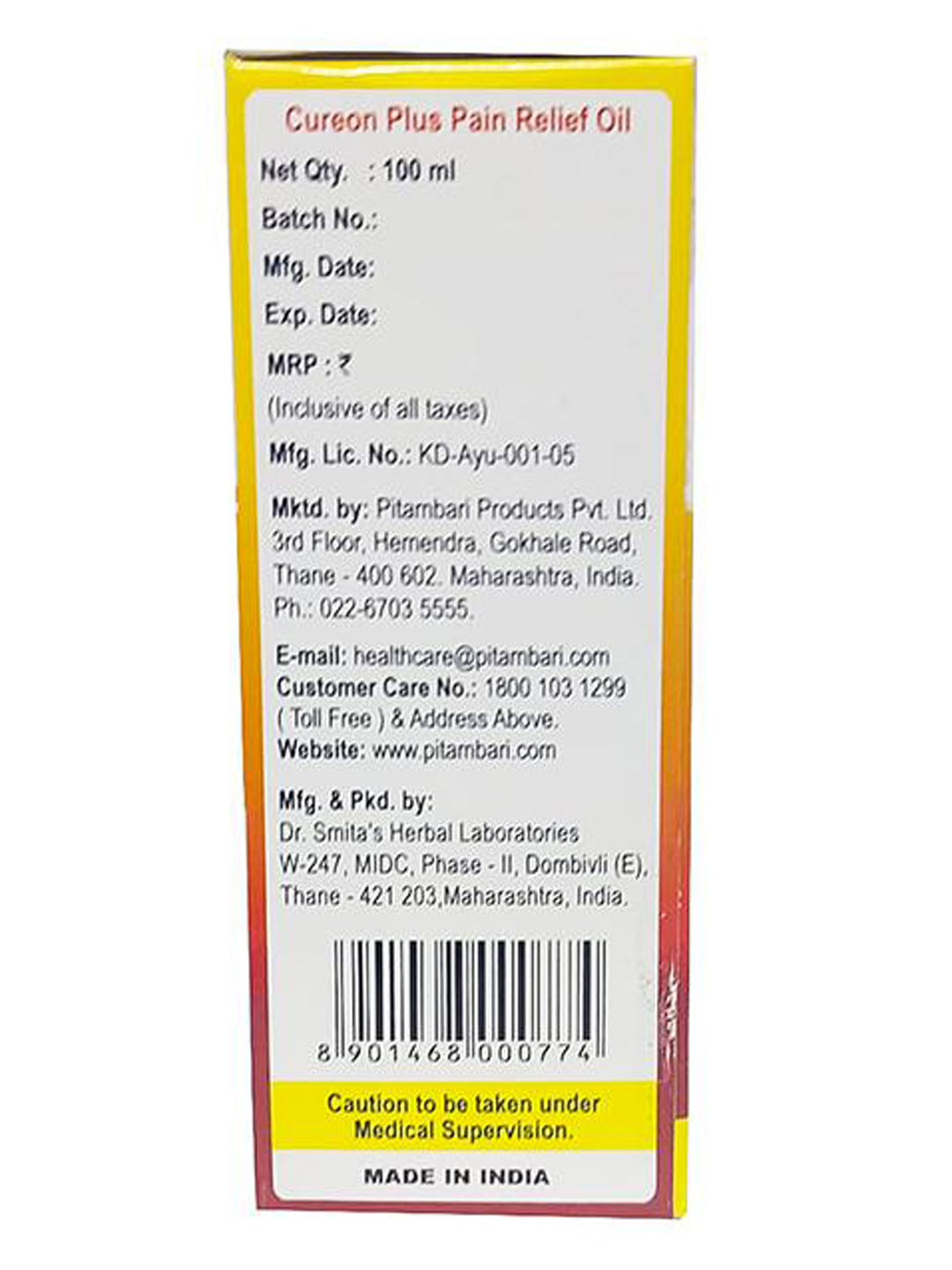Cureon Pain Relief Oil 100 ml