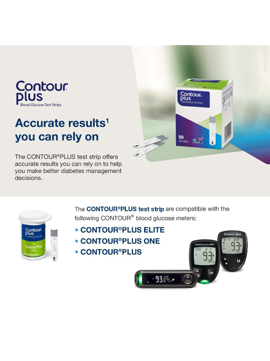 Contour Plus Test Strips 50 Strips