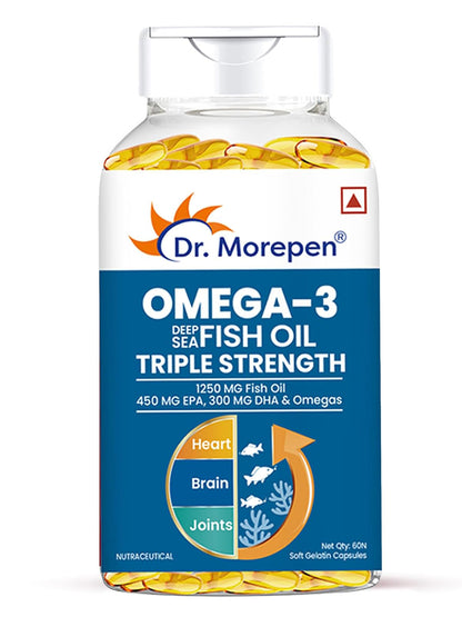 Dr. Morepen Omega 3 Fish Oil Triple Strength 60 Capsules