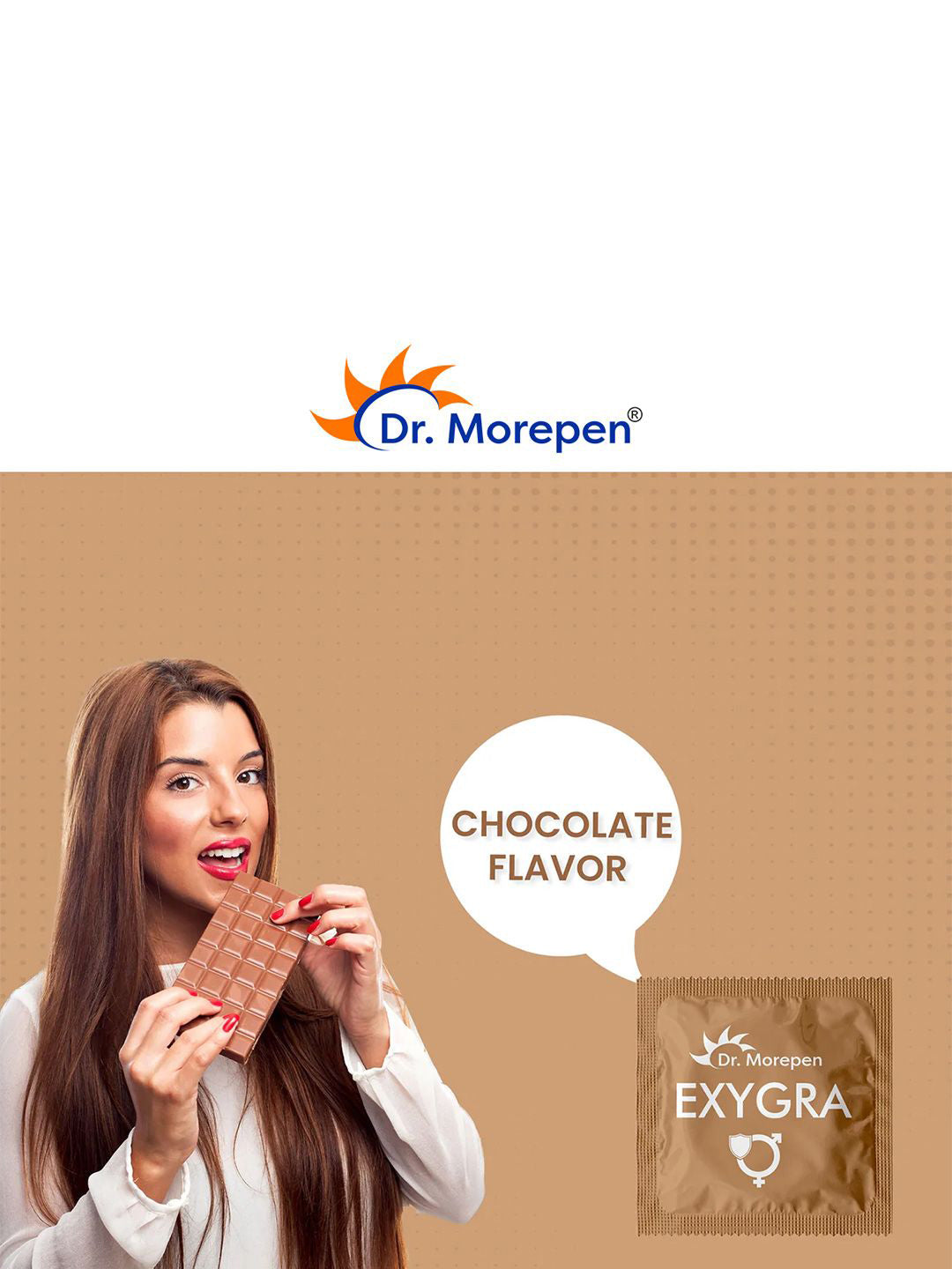 Dr.Morepen Exygra Dotted Chocolate Flavoured Condoms (Lubricated)