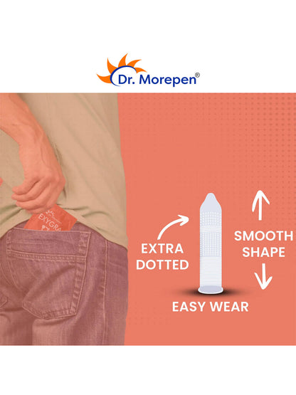 Dr.Morepen Exygra Dotted Strawberry Flavoured Condoms (Lubricated)