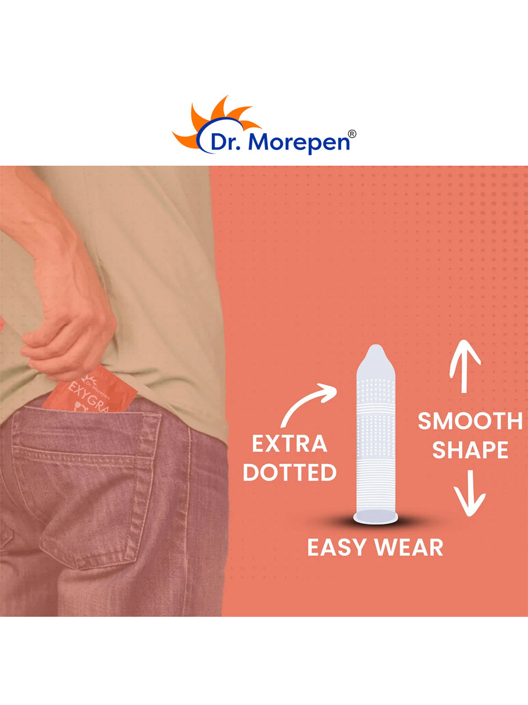 Dr.Morepen Exygra Dotted Strawberry Flavoured Condoms (Lubricated)