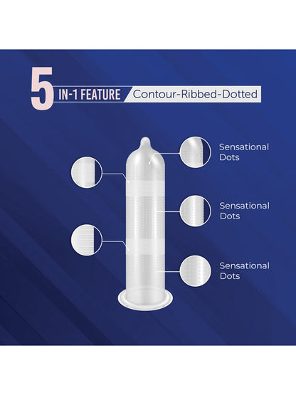 DaSutra Max Pleasure 5-in-1 Multi-Texture Vanilla Flavoured Condoms