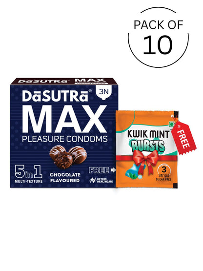 DaSutra Max Pleasure 5-in-1 Multi-Texture Chocolate Flavoured Condoms