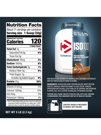 Dymatize ISO100 Hydrolyzed Whey Protein Isolate Powder 2.3kg