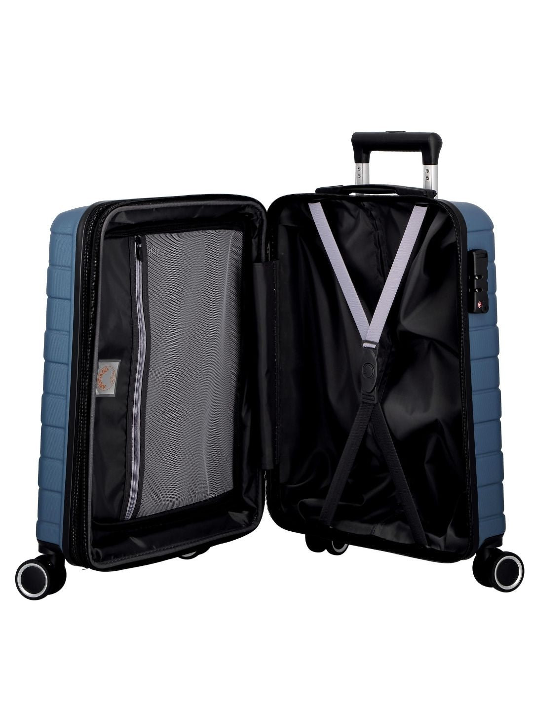 JUMP ESCO ES24-Blue-Medium-66cm Expandable Hardsided 8 Wheel Luggage with TSA Lock
