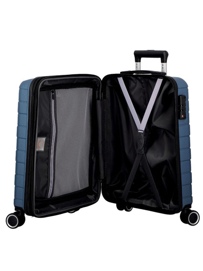 JUMP ESCO ES24-Blue-Medium-66cm Expandable Hardsided 8 Wheel Luggage with TSA Lock