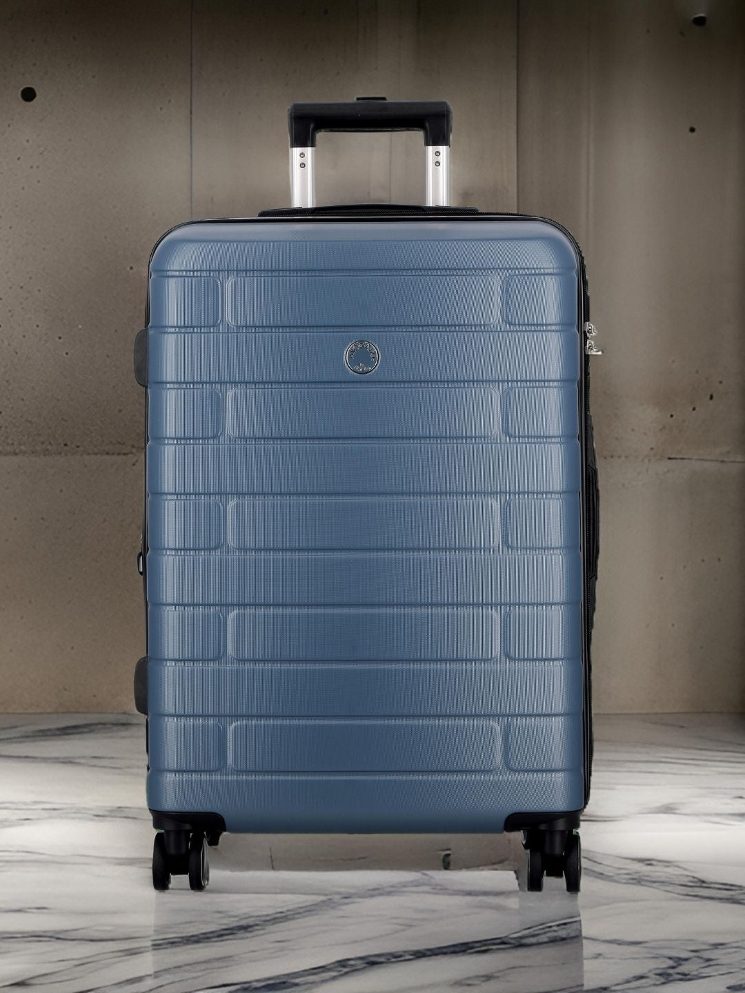 JUMP ESCO ES24-Blue-Medium-66cm Expandable Hardsided 8 Wheel Luggage with TSA Lock
