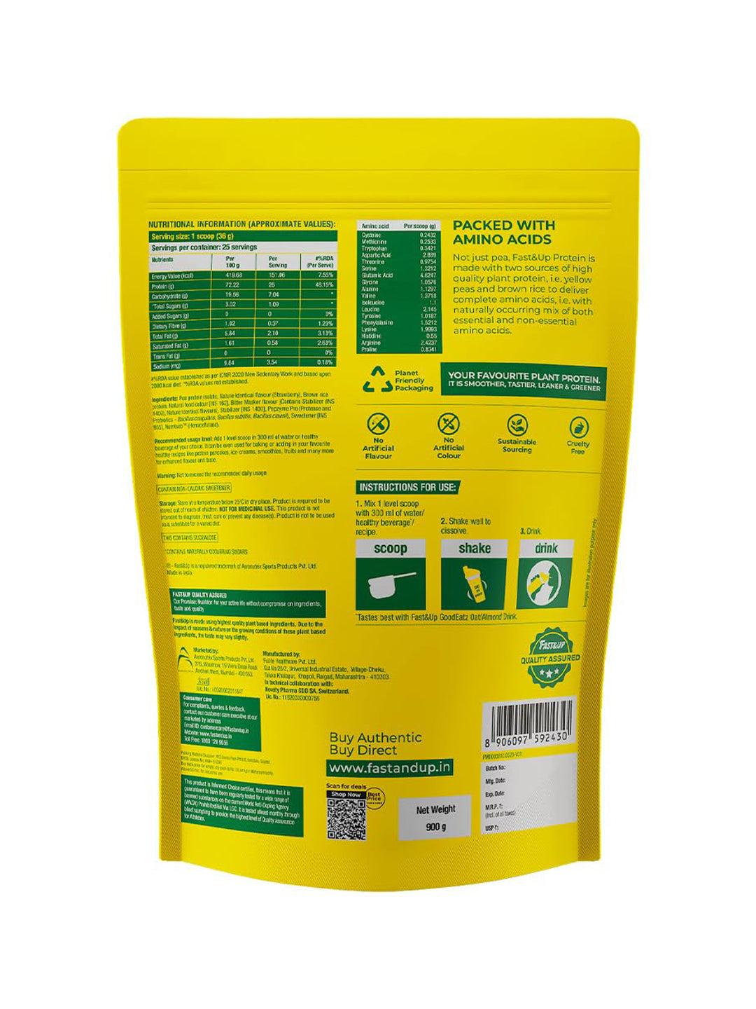 Fast&Up Plant Protein Powder