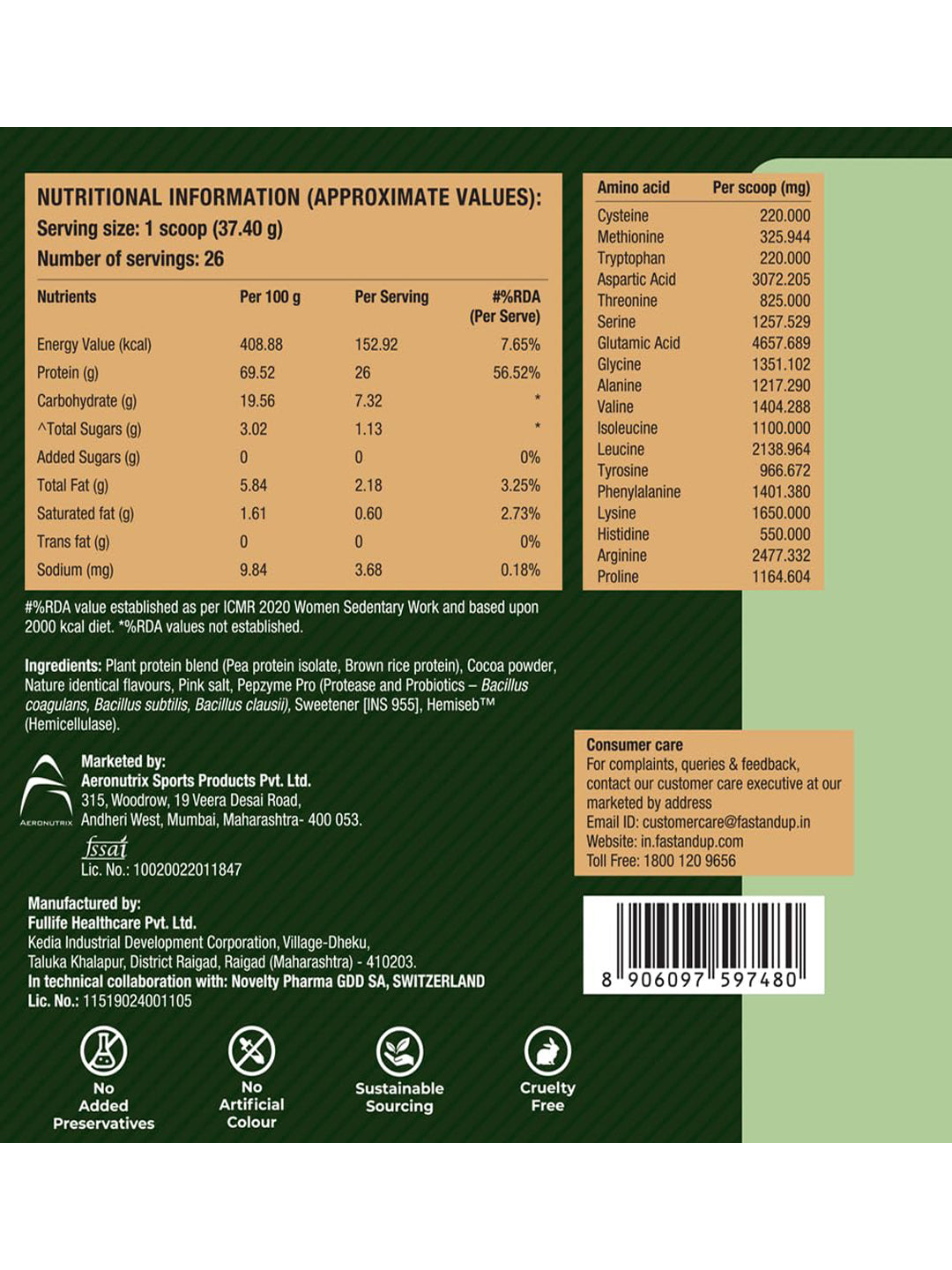 Fast&Up Plant Protein Powder