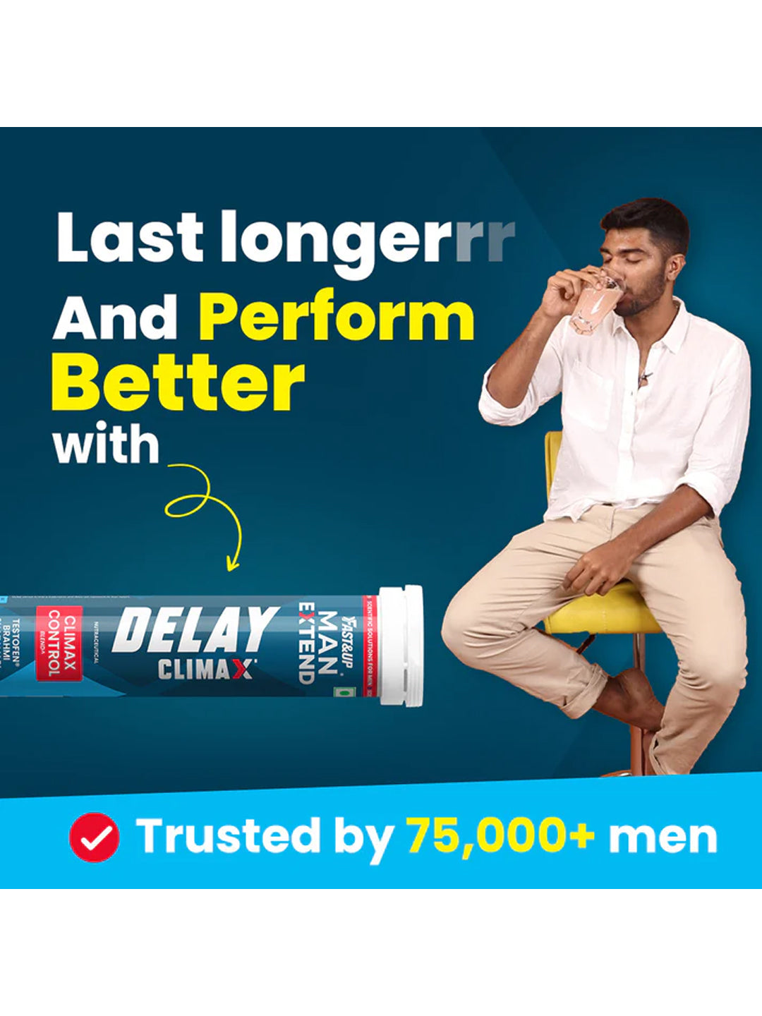 Fast&Up Man Extend Effervescent 60 Tablets (Pack of 3)