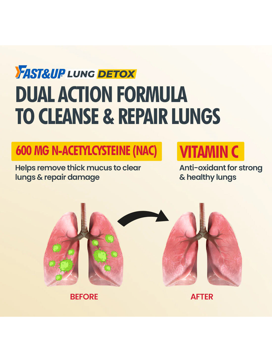 Fast&Up Detox & Protect Effervescent Tablets Strawberry 20's Pack of 3