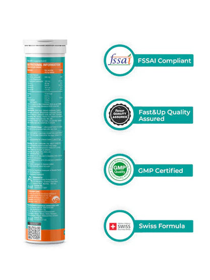Fast&Up Orange Complete Bone Care Effervescent 20 Tablets (Pack of 3)