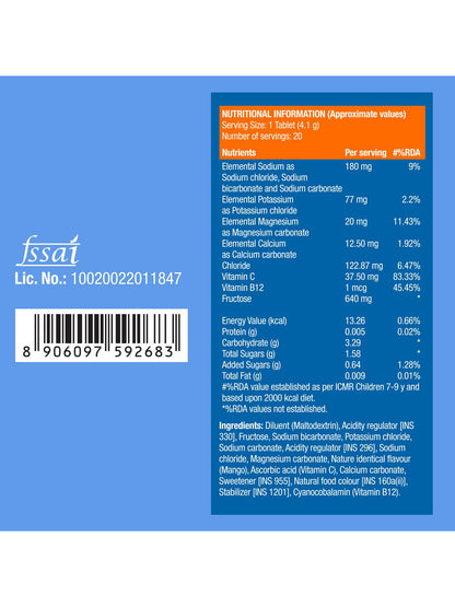 Fast&Up Reload Low Sugar Instant Energy Drink Assorted Flavours Effervescent Tablets 80's