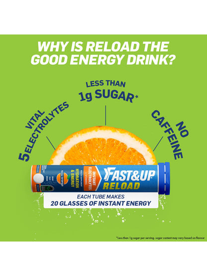 Fast&Up Blueberry Reload Low Sugar Electrolyte Effervescent 60 Tablets (Pack of 3)