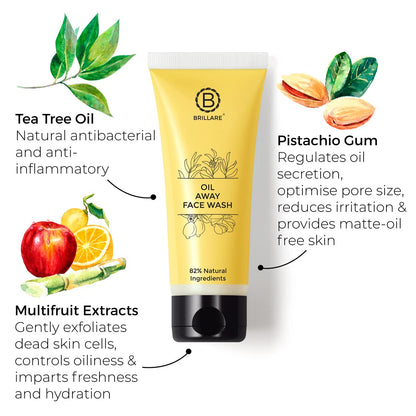 Brillare Oil Away Face Wash For Oily, Acne Prone Skin (100ml)