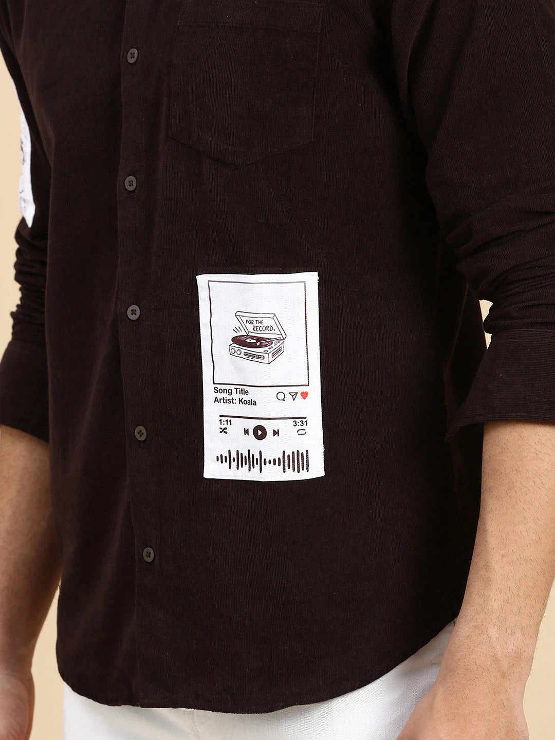 House Of Koala Relaxed Fit Brown Corduroy Shirt