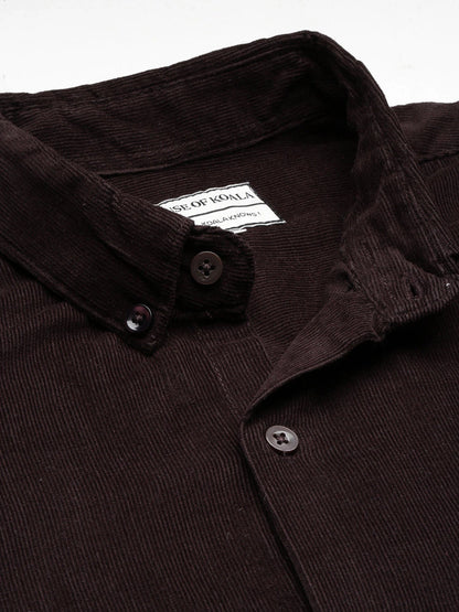 House Of Koala Relaxed Fit Brown Corduroy Shirt
