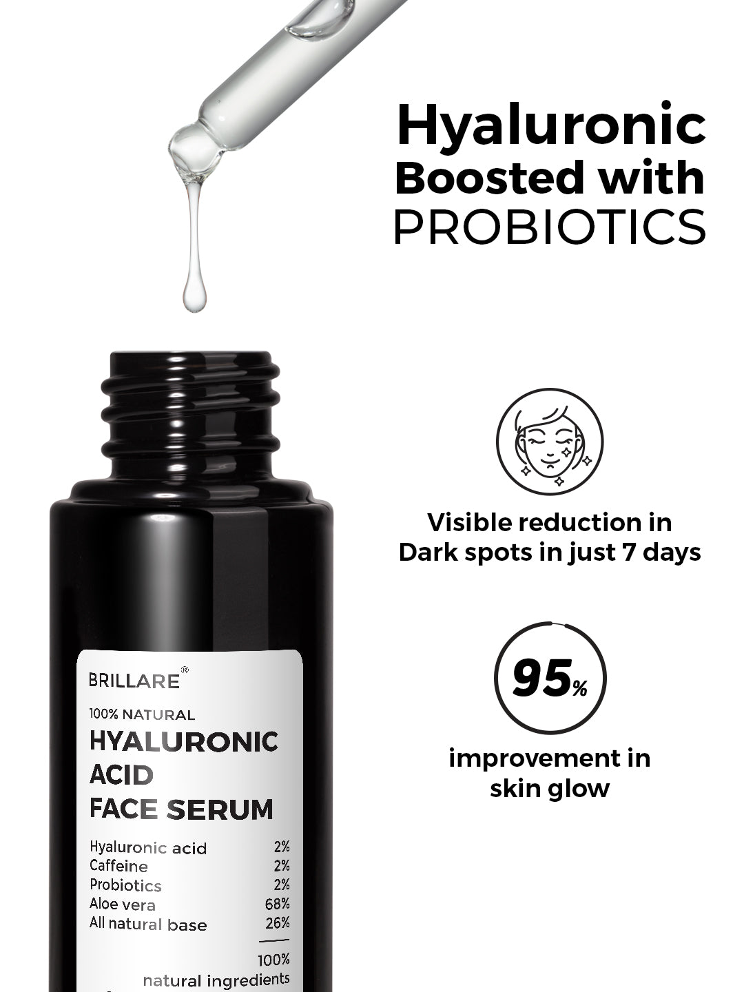 Brillare Hyaluronic Acid Face Serum For Dry, Ageing Skin (30ml)