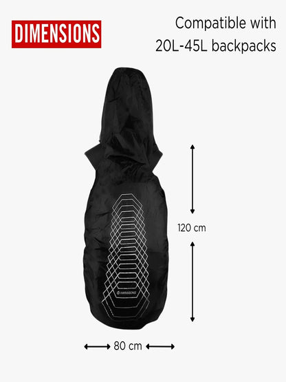 Harission Bags Rain Cover Hoodie 3D Black Set Of 2