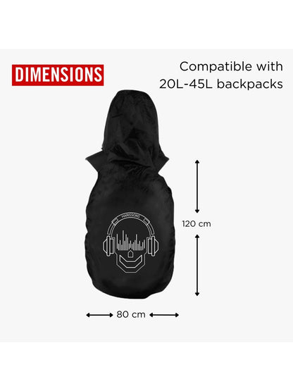 Harission Bags Rain Cover Hoodie Skull Black Set Of 2