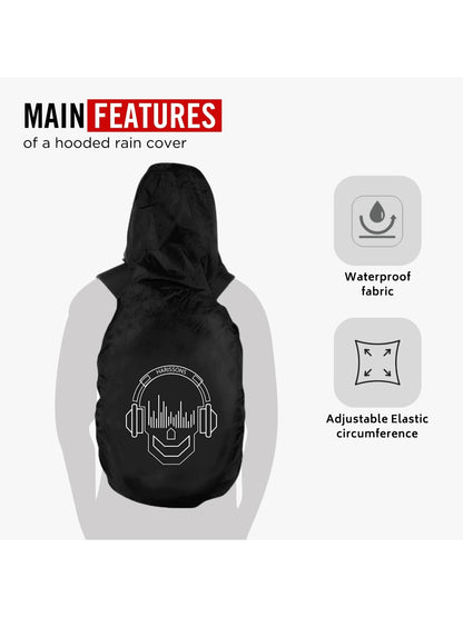 Harission Bags Rain Cover Hoodie Skull Black Set Of 2