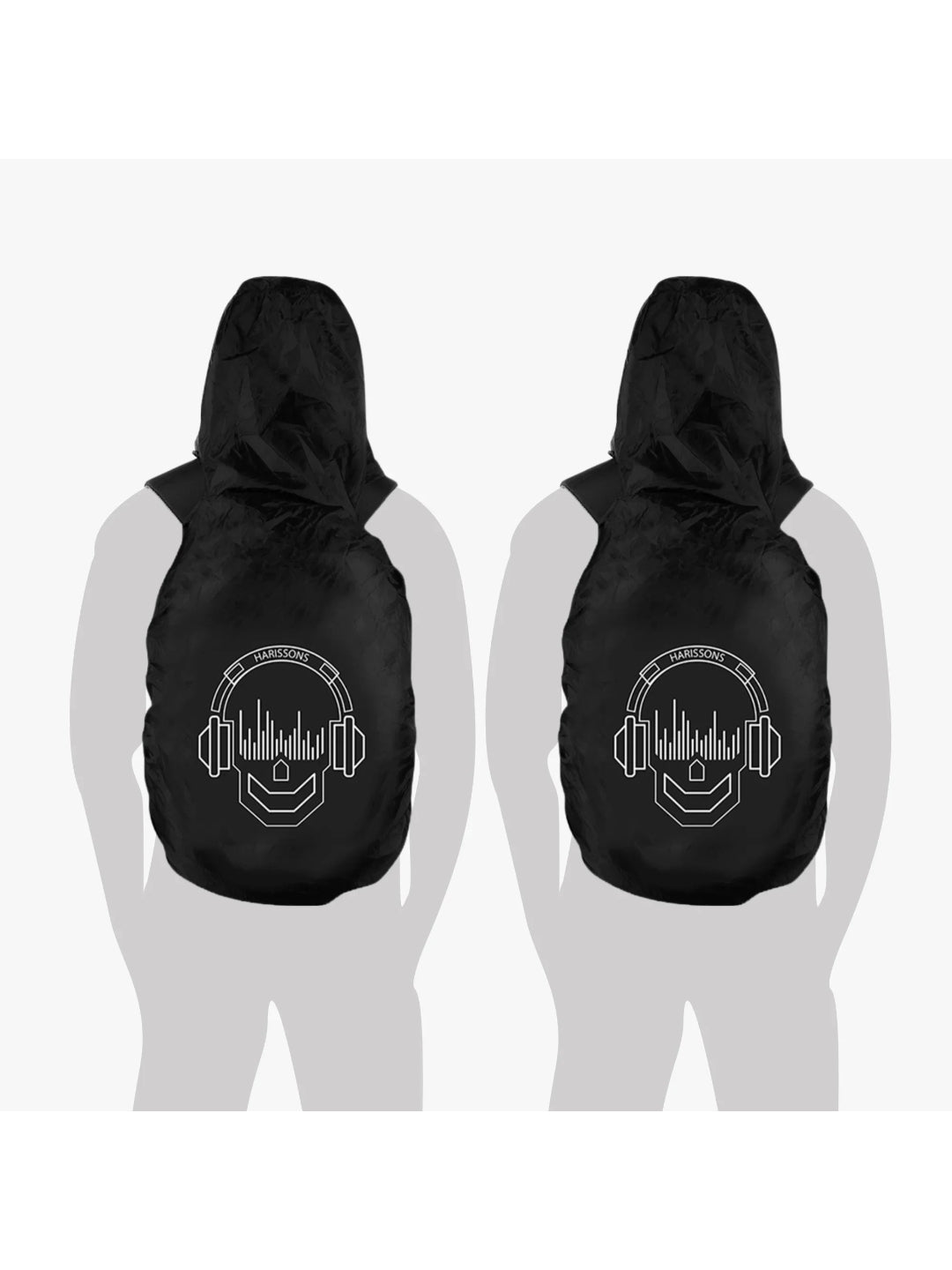Harission Bags Rain Cover Hoodie Skull Black Set Of 1