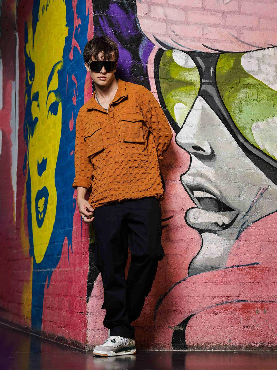 House Of Koala Mustard Oversized Textured Shirt Shacket