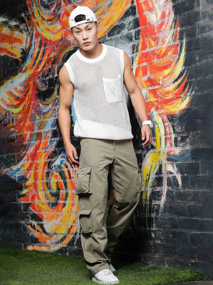 House Of Koala Grey Relaxed fit Baggy Cotton Cargo Trousers