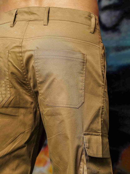 House Of Koala Baggy Fit Khaki 8-Pocket Cargo Trousers