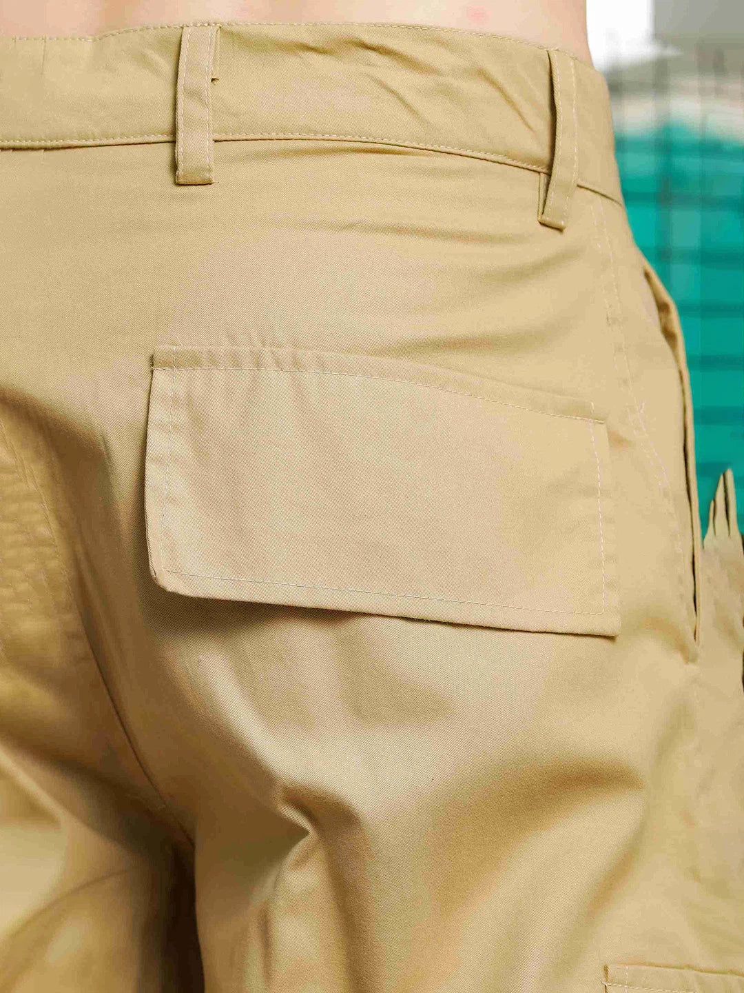 House Of Koala Baggy fit Pure Cotton Khaki 8-Pocket Cargo Trousers