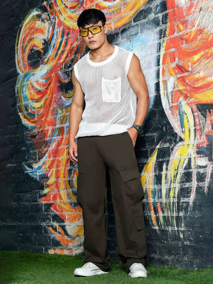 House Of Koala Relaxed fit Olive Baggy 8 Pocket Cargo Trousers