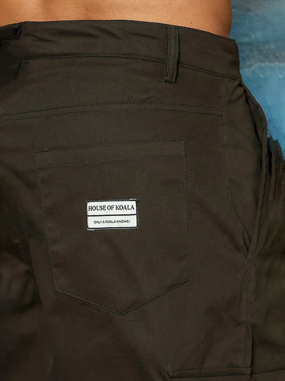 House Of Koala Baggy fit 6 Pocket Olive Cotton Cargo Trousers