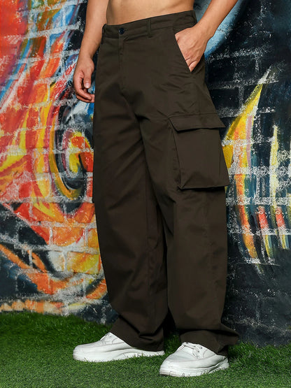 House Of Koala Baggy fit 6 Pocket Olive Cotton Cargo Trousers