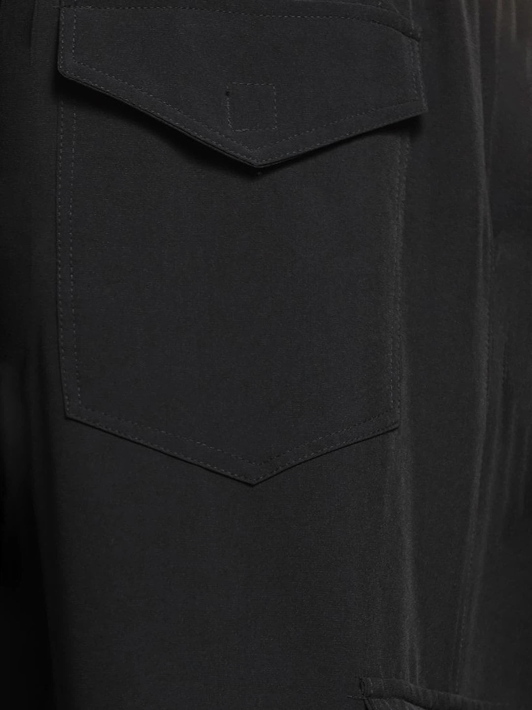 House Of Koala Black Baggy Fit Parachute Cargo Trousers