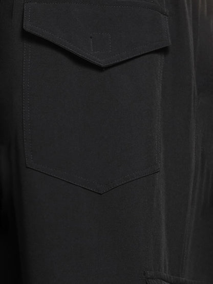 House Of Koala Black Baggy Fit Parachute Cargo Trousers